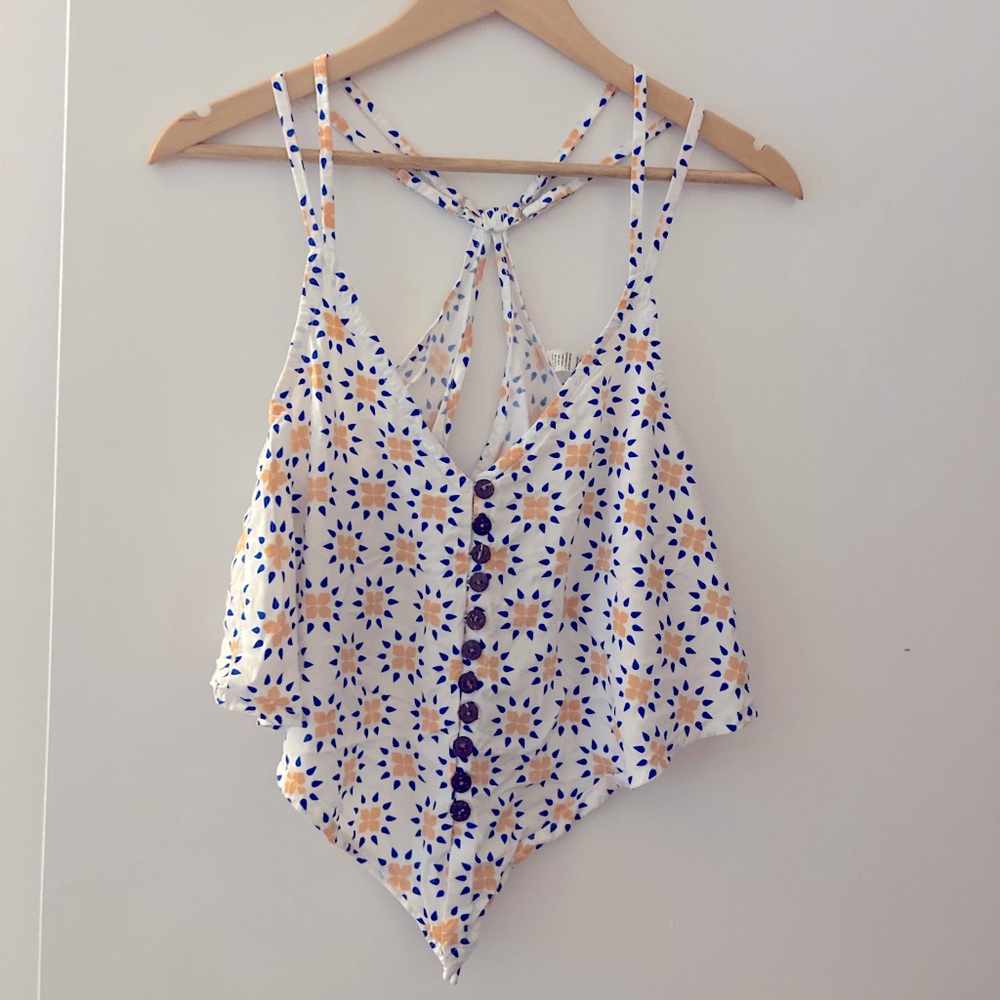 Floral print cotton cropped top size S